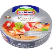 Сыр плавленый Хохланд Мясное ассорти 140 г деликатесное 1х15 круг