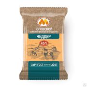Сыр Чеддер 200 г Юговской КМП 45% нарезка брикет 1х10 Россия