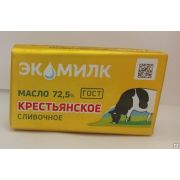 Масло Экомилк 330 г КОР Крестьянское 72,5% 1х8 Россия