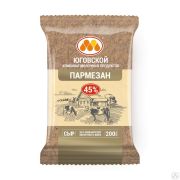 Сыр твердый Пармезан Юговской КМП 45% нарезка брикет 200 г 1х15
