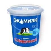 Сметана Экомилк 315 г Сливочная 15% 1х12 БЗМЖ