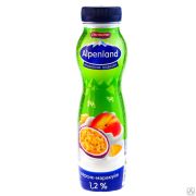 Йогуртный напиток Альпенланд 290 г бутылка Персик/ Маракуйя 1,2% 1х6 БЗМЖ Россия